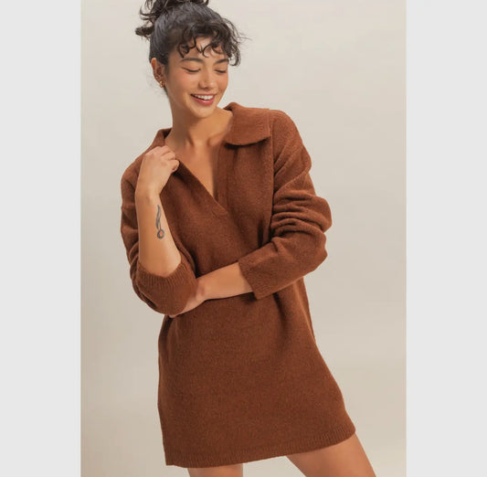 Chestnut collar dress