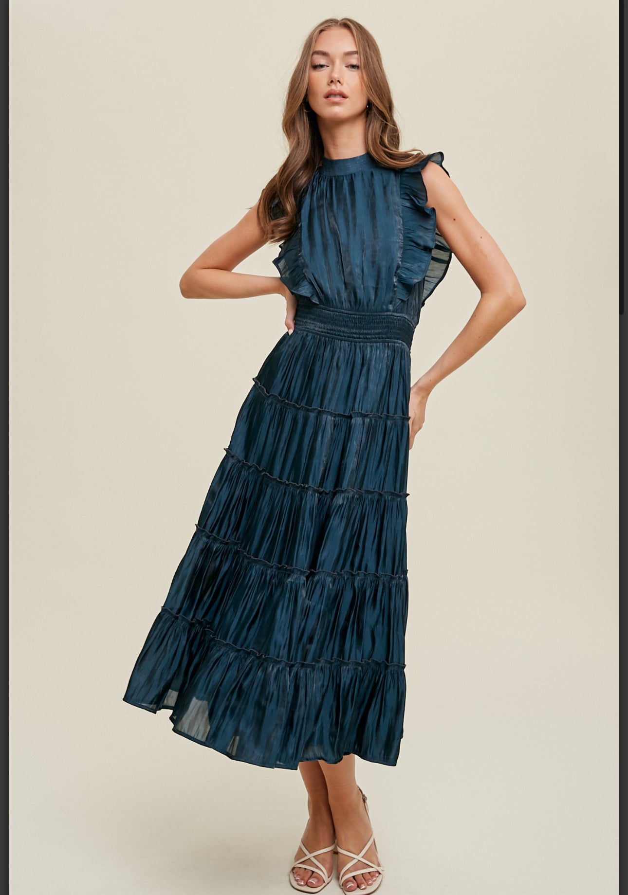 Holiday green maxi dress