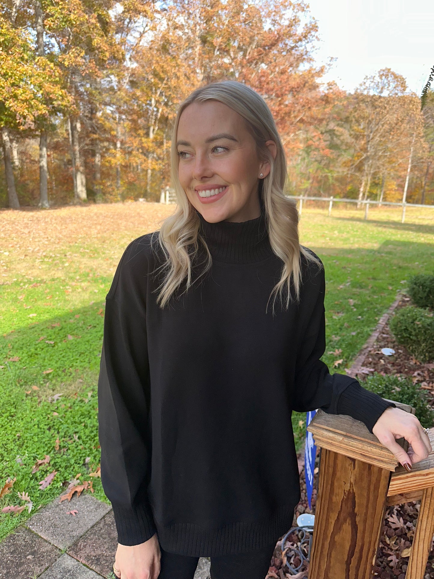 Modal mock neck pullover