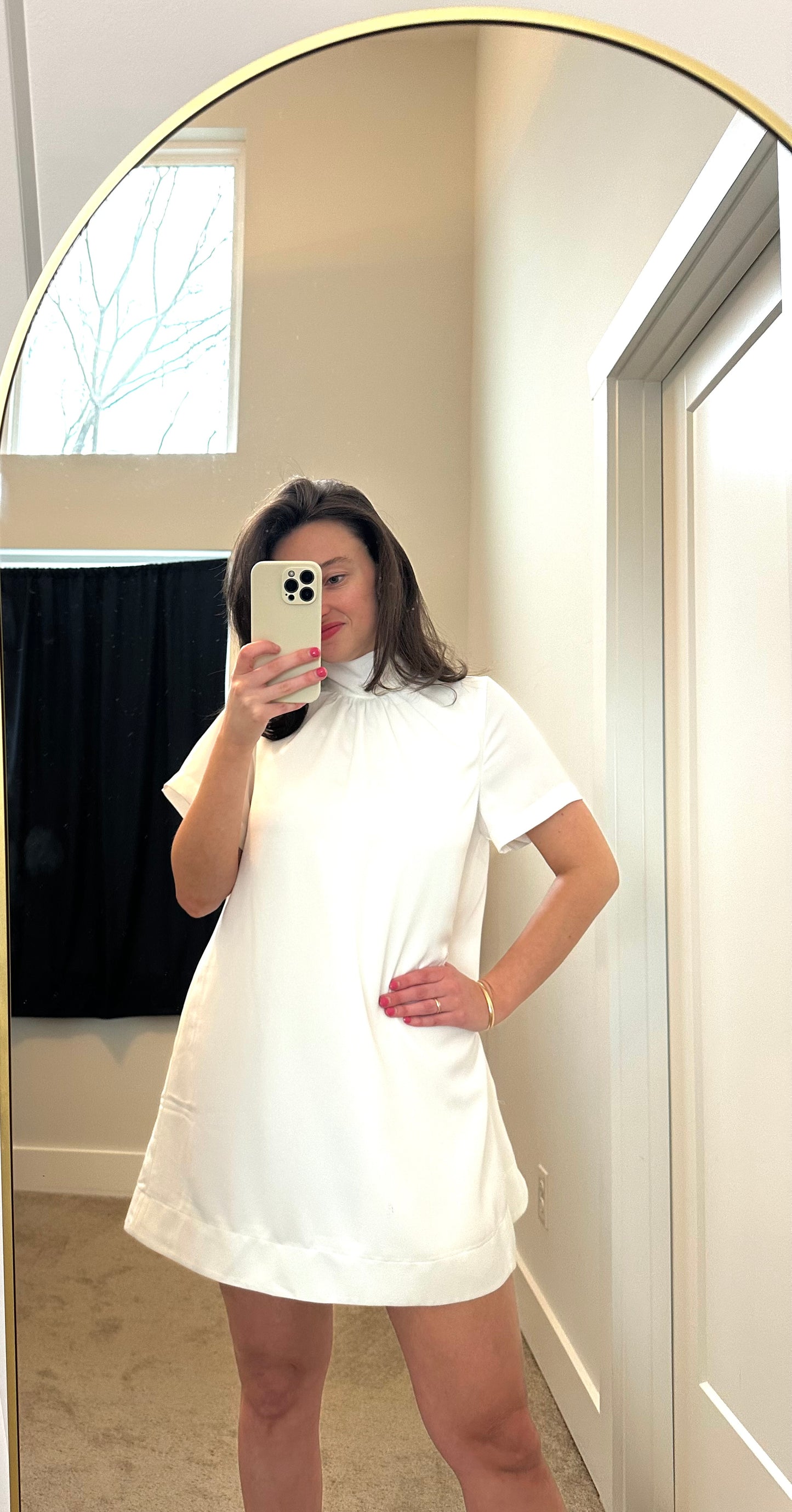 Bow mini shift dress