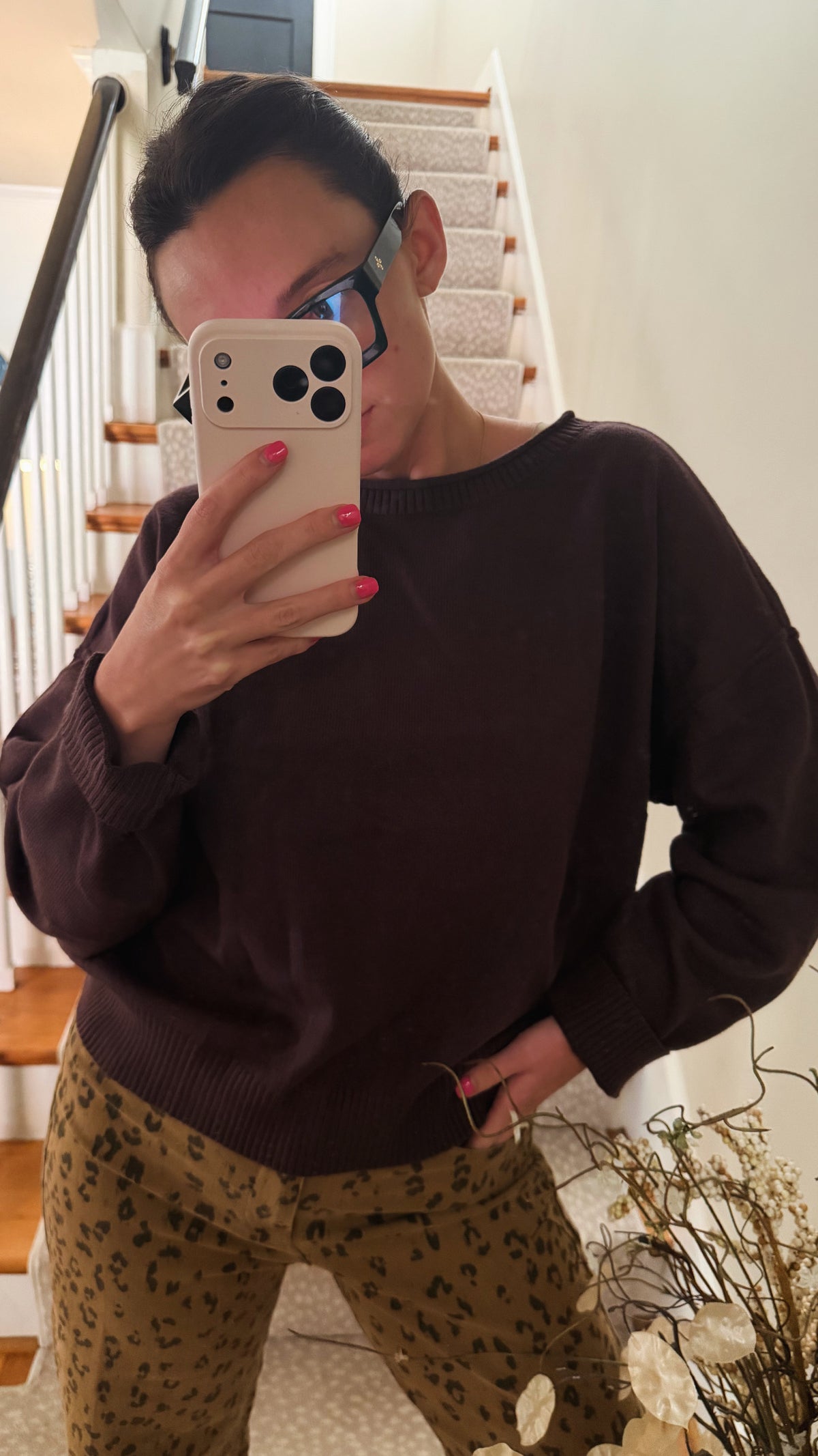 Long sleeve brown sweater