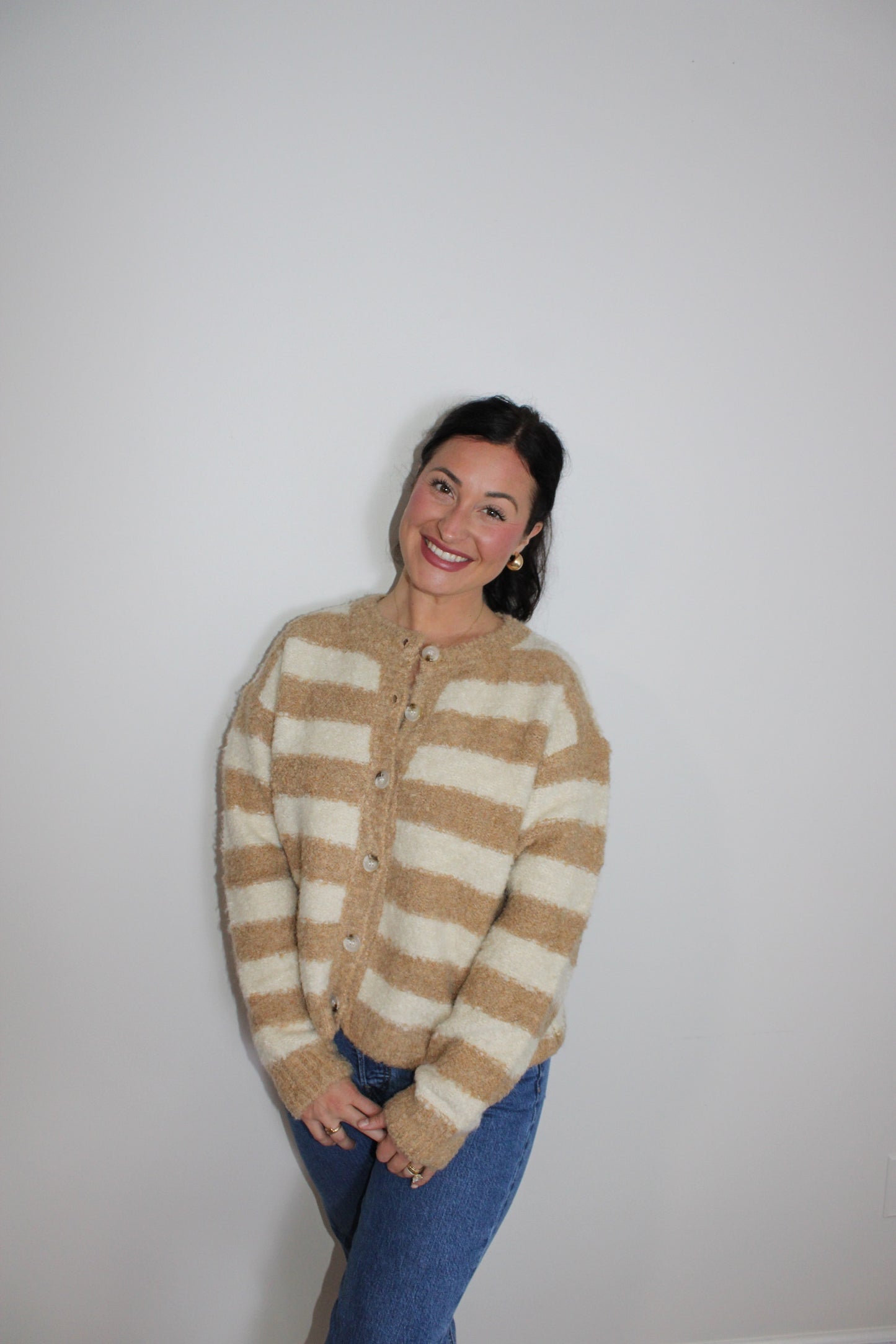Striped mocha cardigan