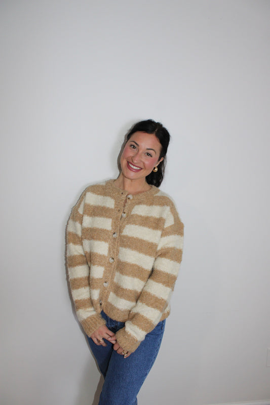 Striped mocha cardigan