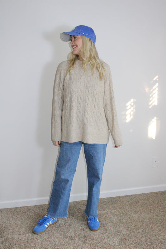 Oversized cable knit sweater