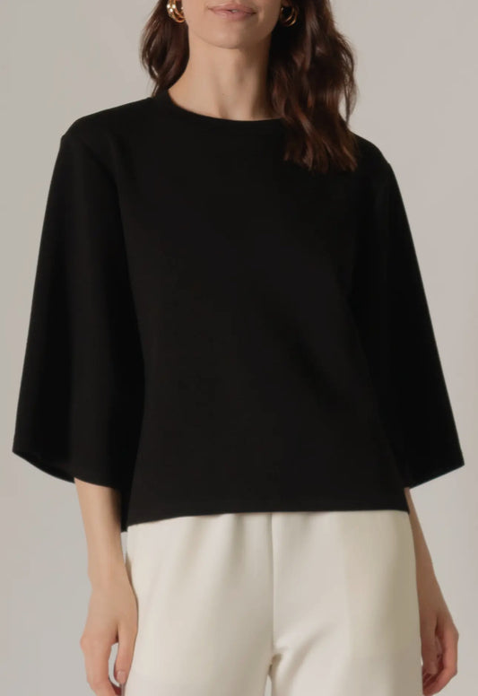 Wide sleeve scuba top