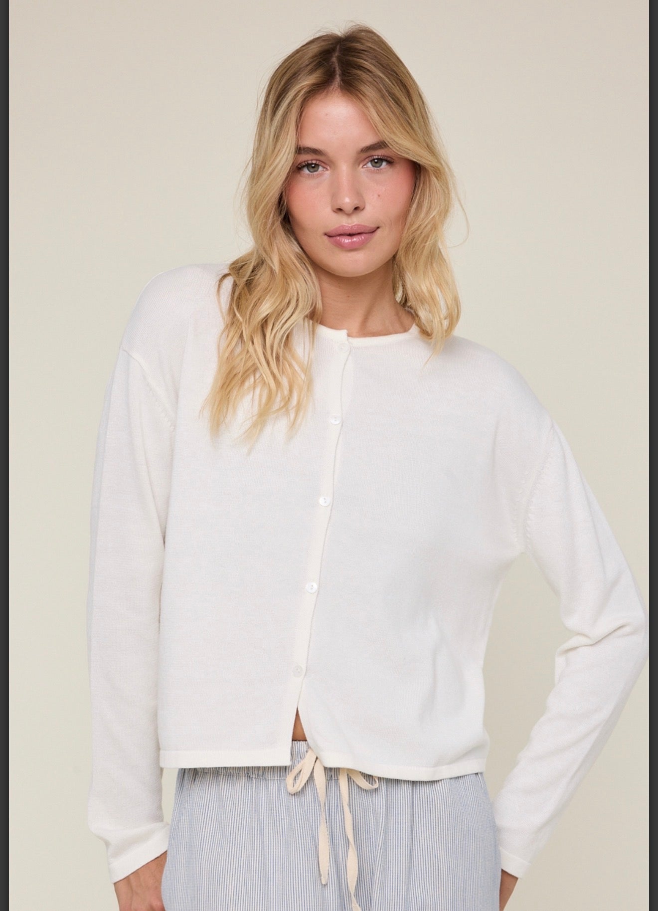 White cardigan
