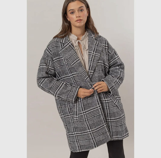 Black houndstooth coat