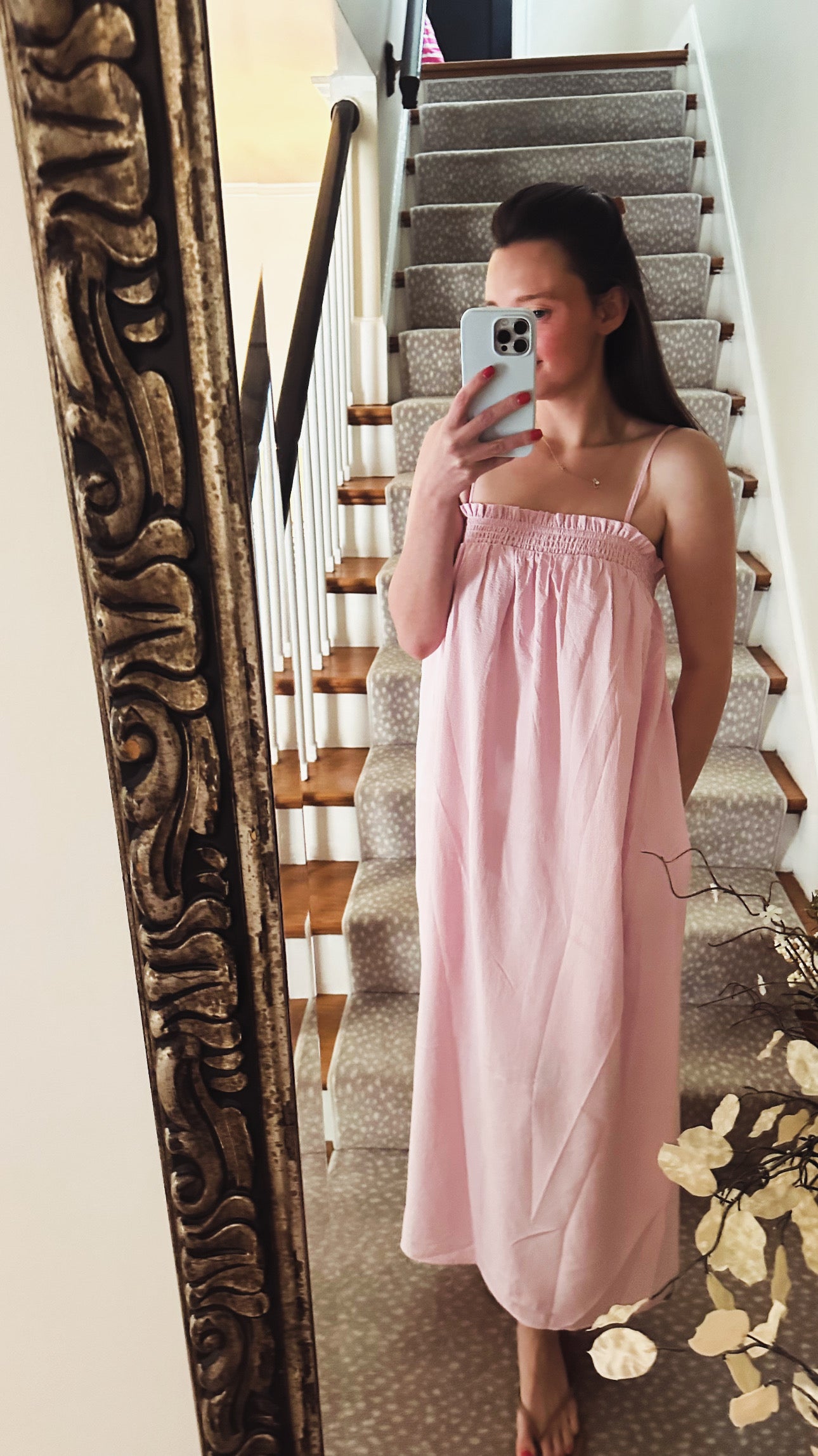 Blush pink maxi dress