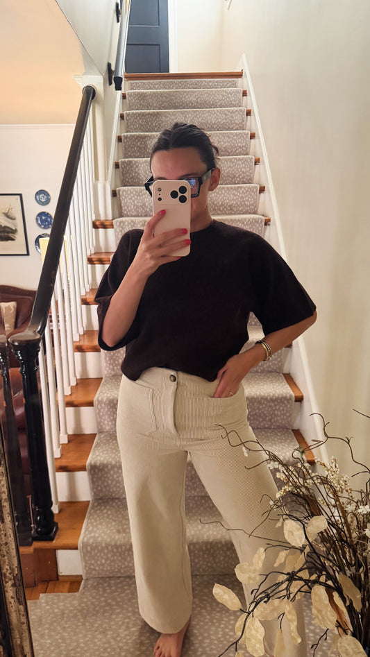 Cream chord pant