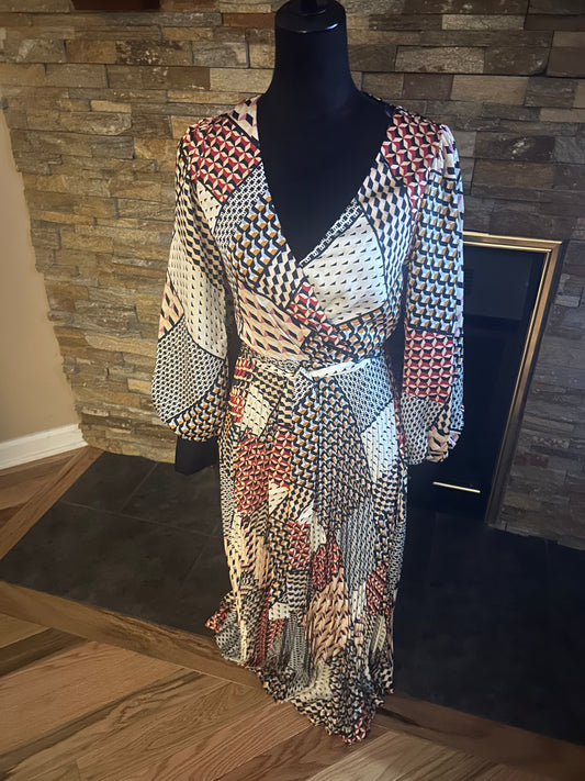 Geometric fall print maxi