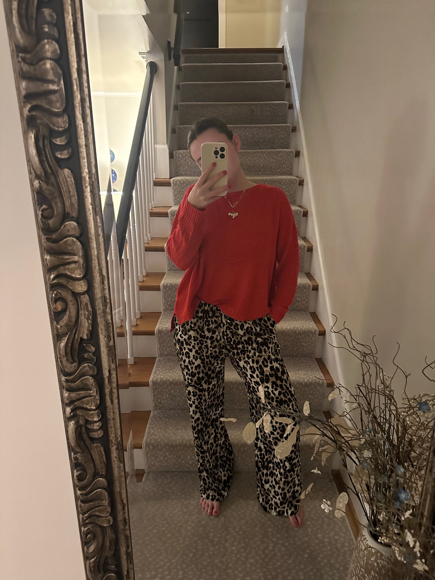 Leopard satin pants