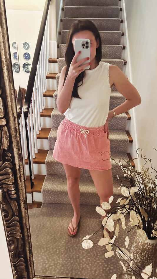 Red stripe skirt