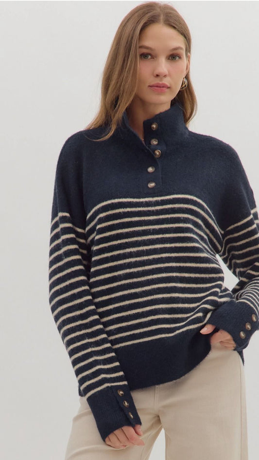 Navy striped sweater