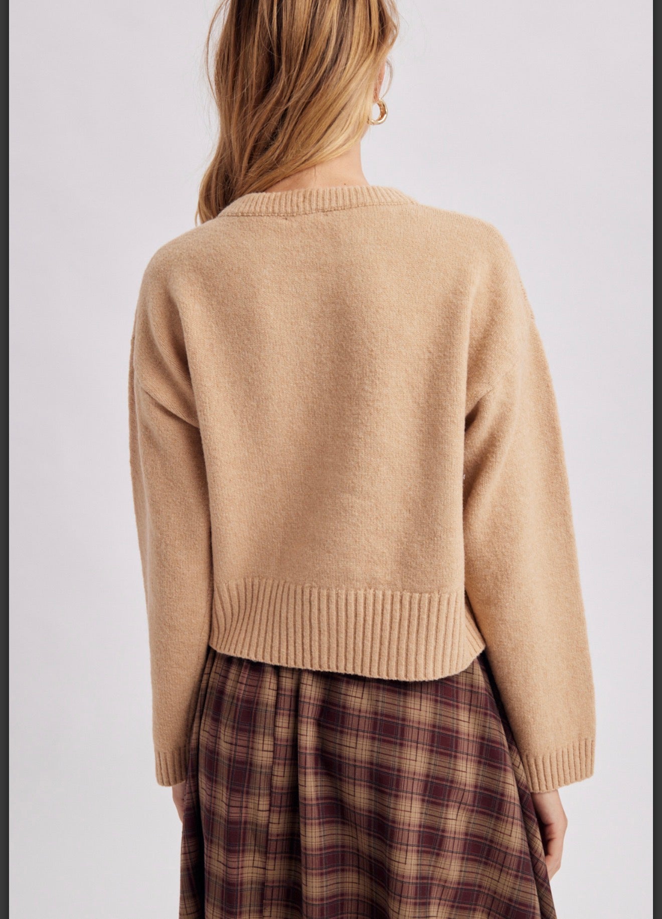 Tan bow cardigan