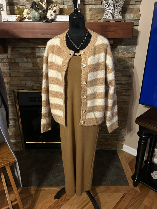 Striped mocha cardigan