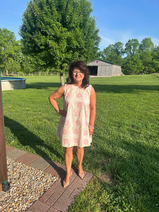 Pink petal mini dress