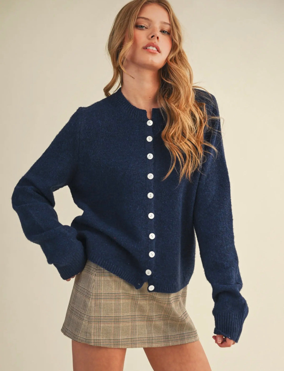Navy cardigan