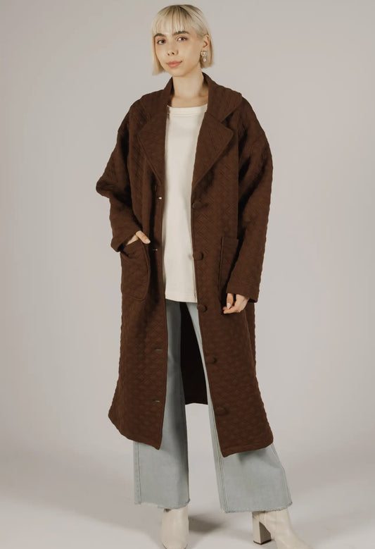 Chocolate brown quilted coat