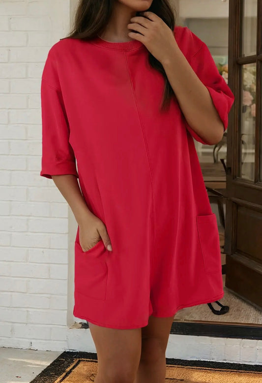 Loose pocket romper