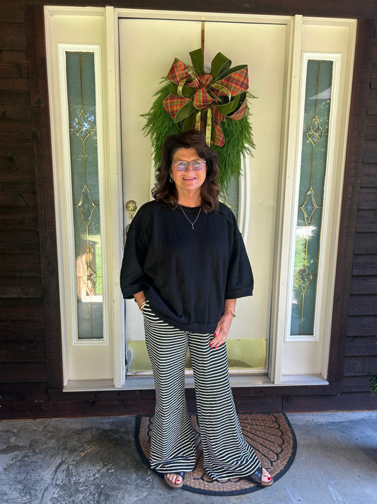 Black stripe lounge pant