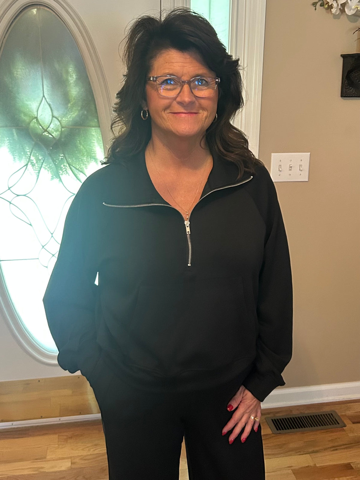 Black zip pullover