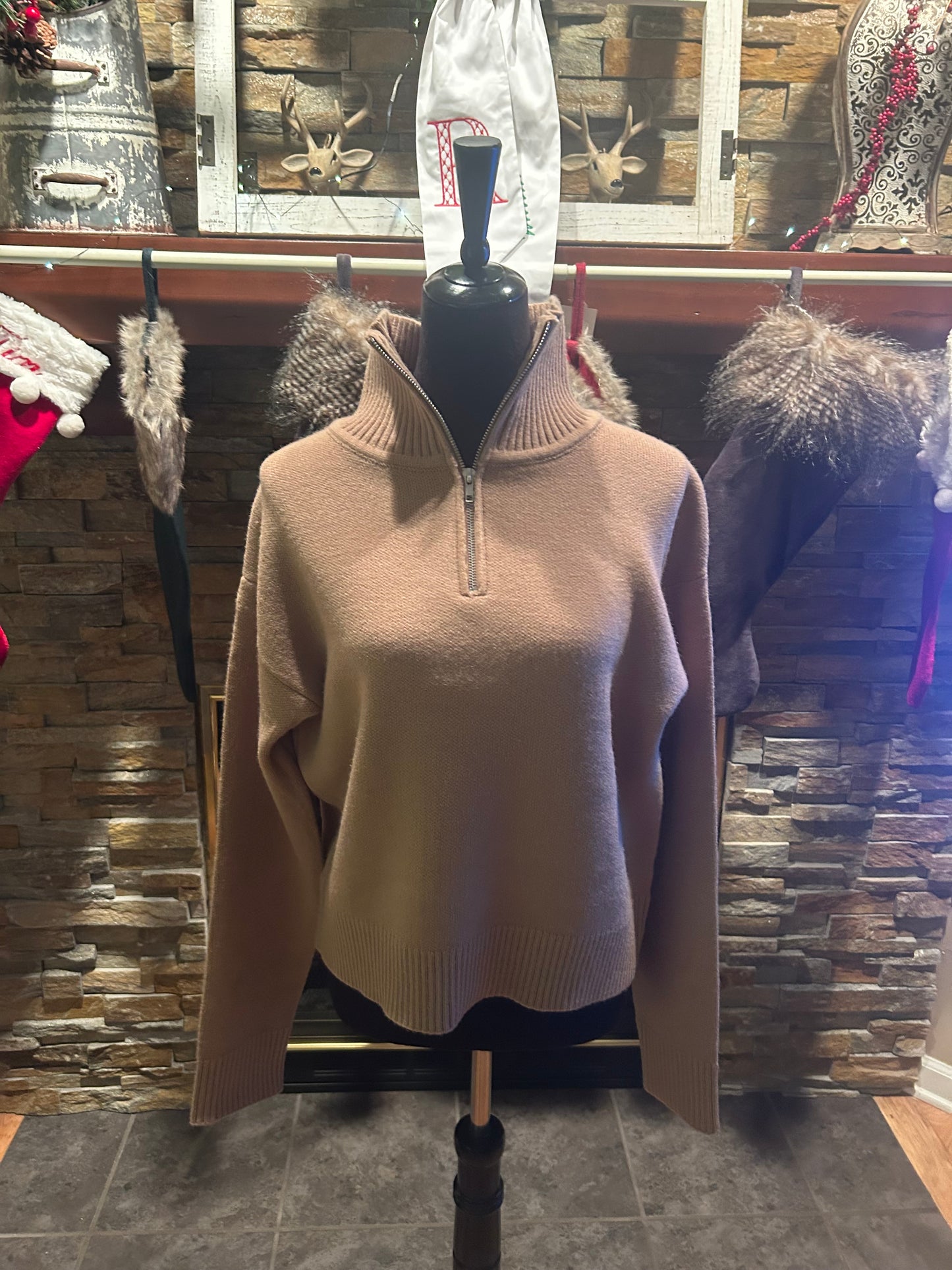 Half zip knit sweater