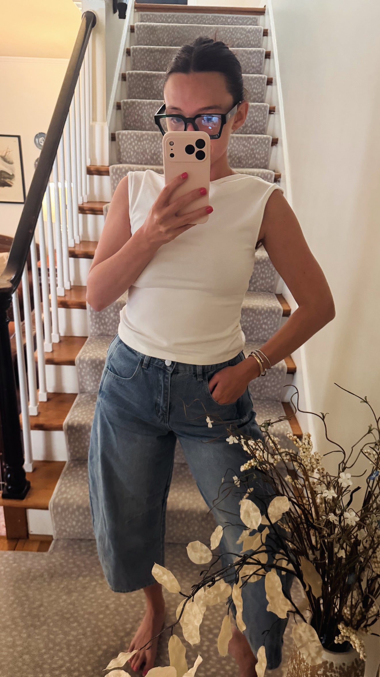 Barrel denim pant