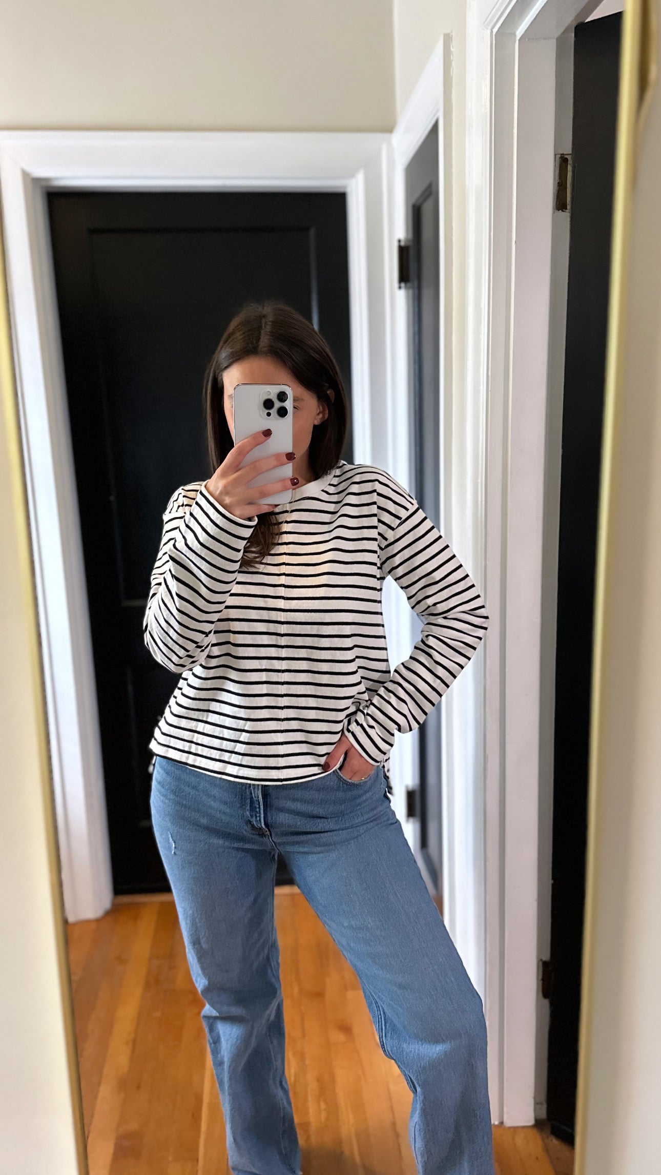 Stripes long sleeve basic tee