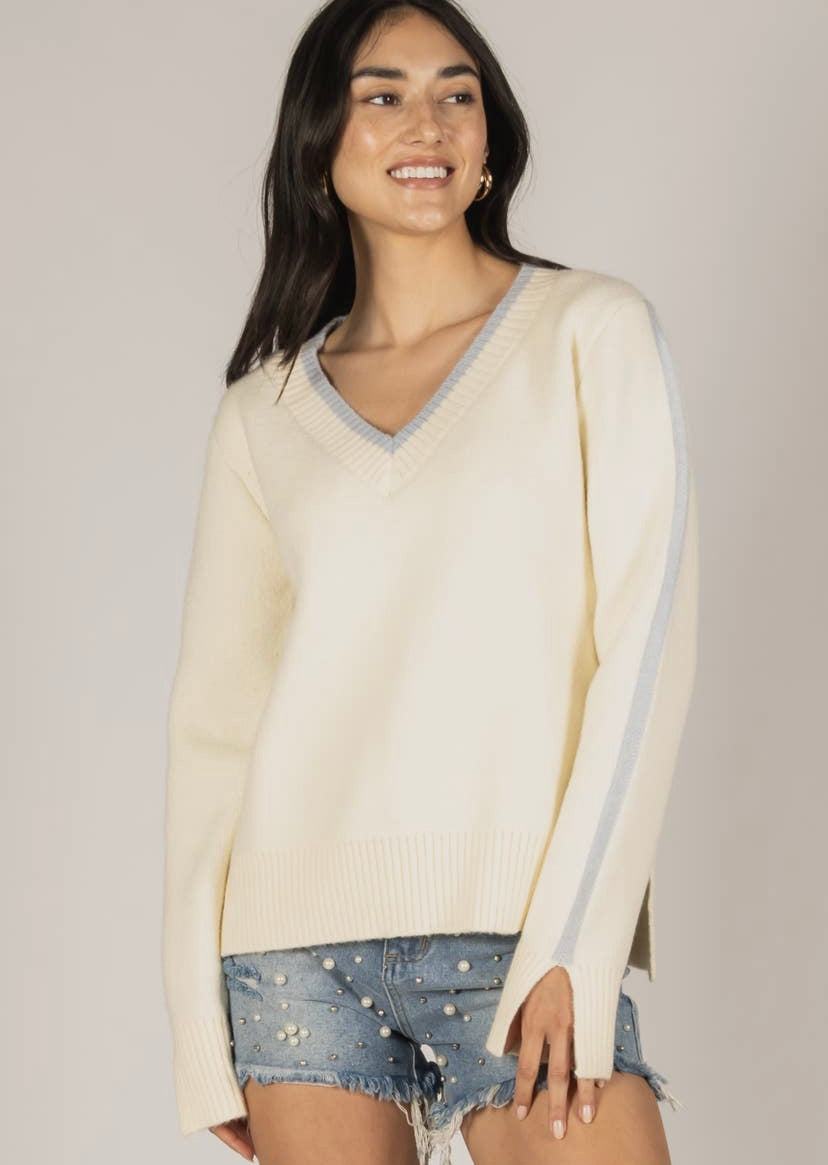 Cream contrast sweater