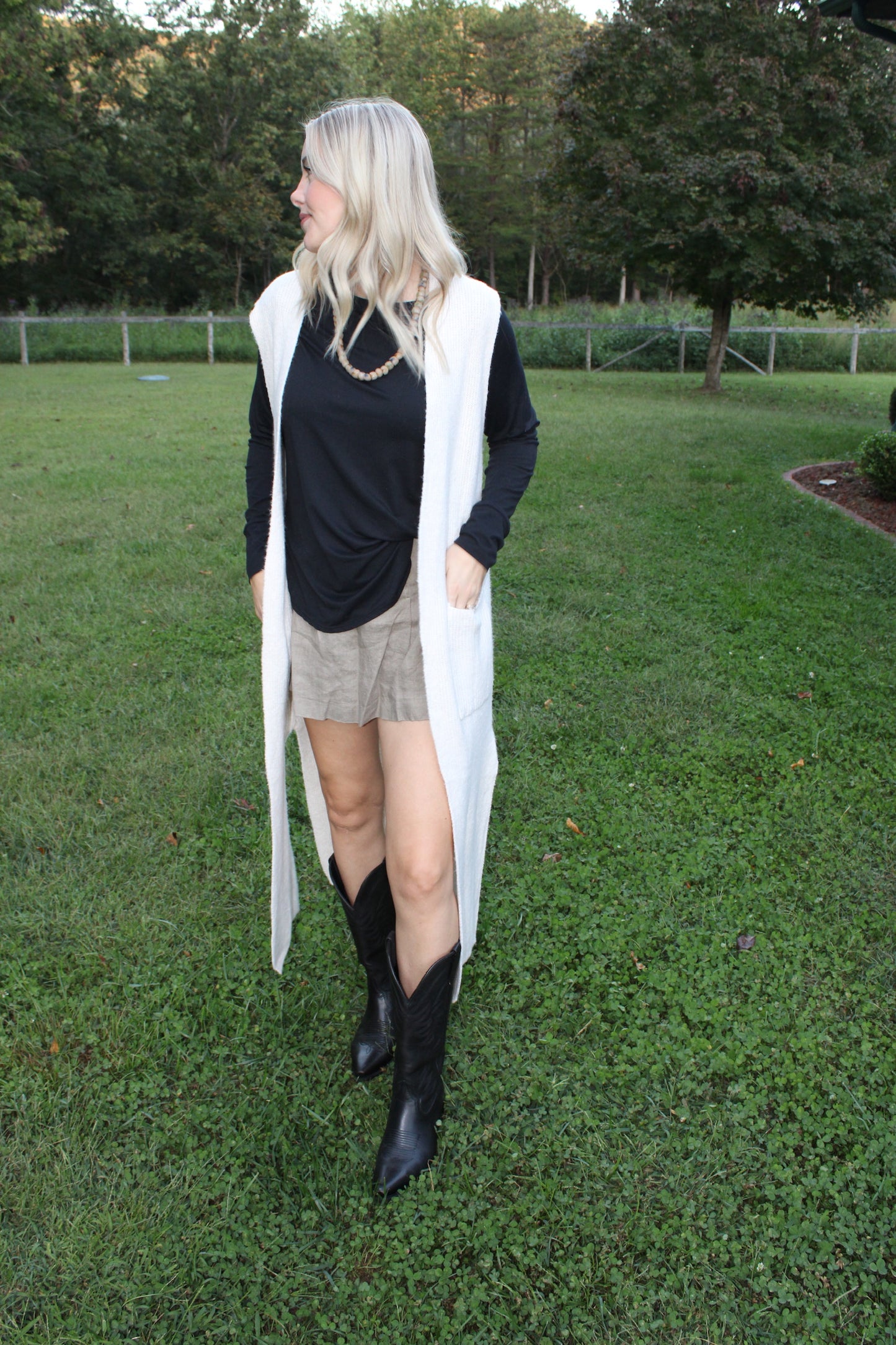 Long sweater vest cardigan