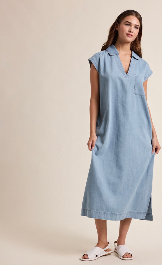 Denim midi dress