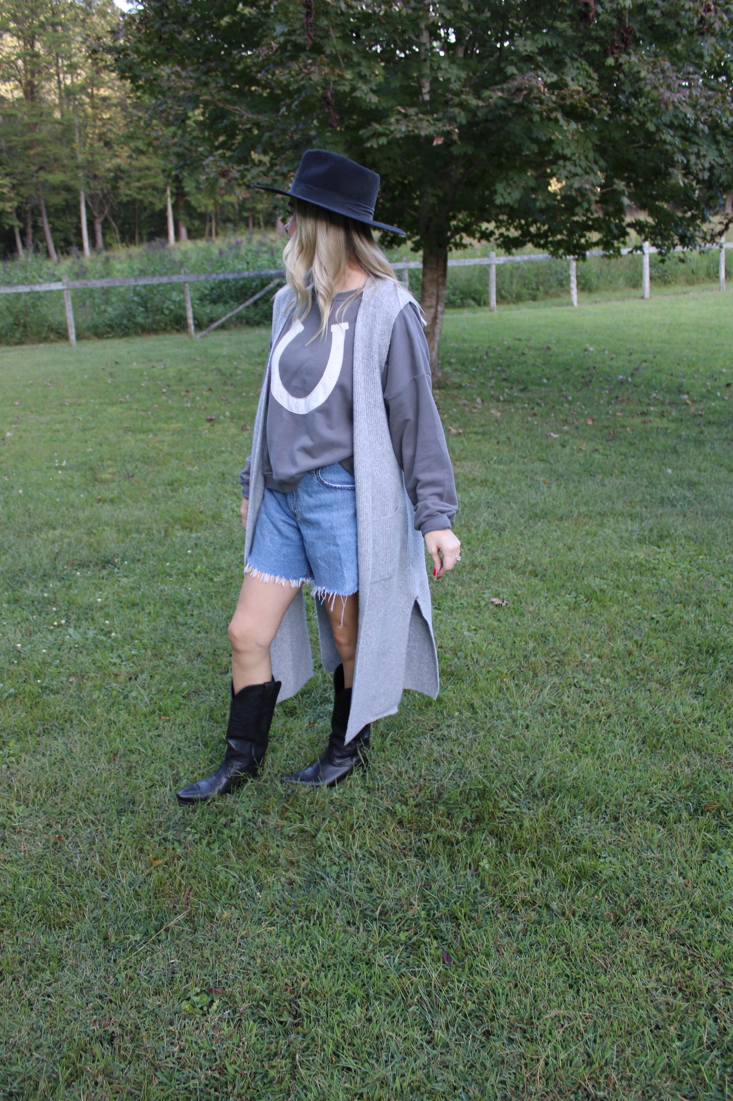 Long sweater vest cardigan