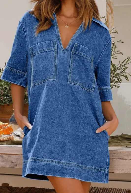 Denim pocket dress