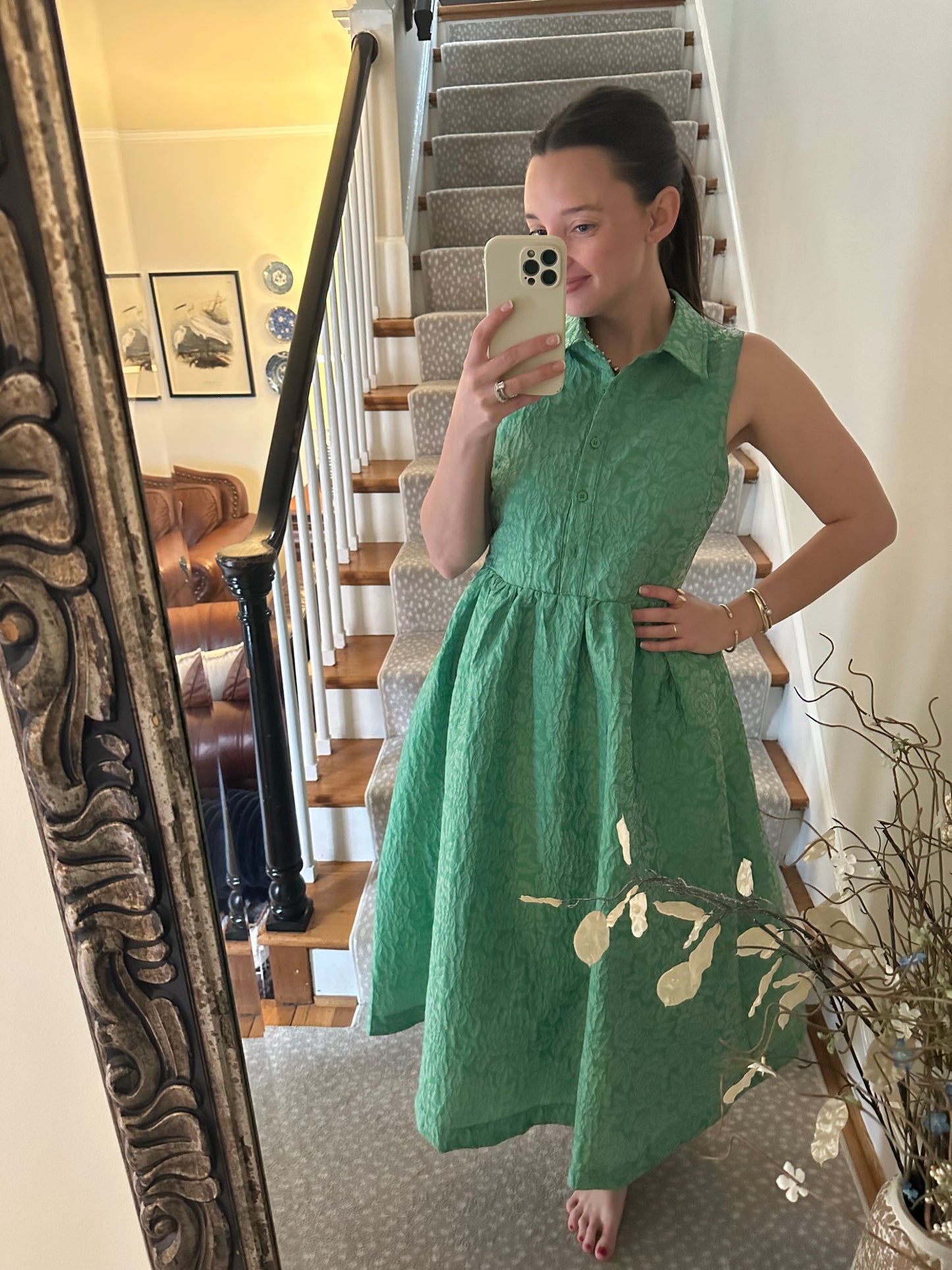 Kelly green spring dress