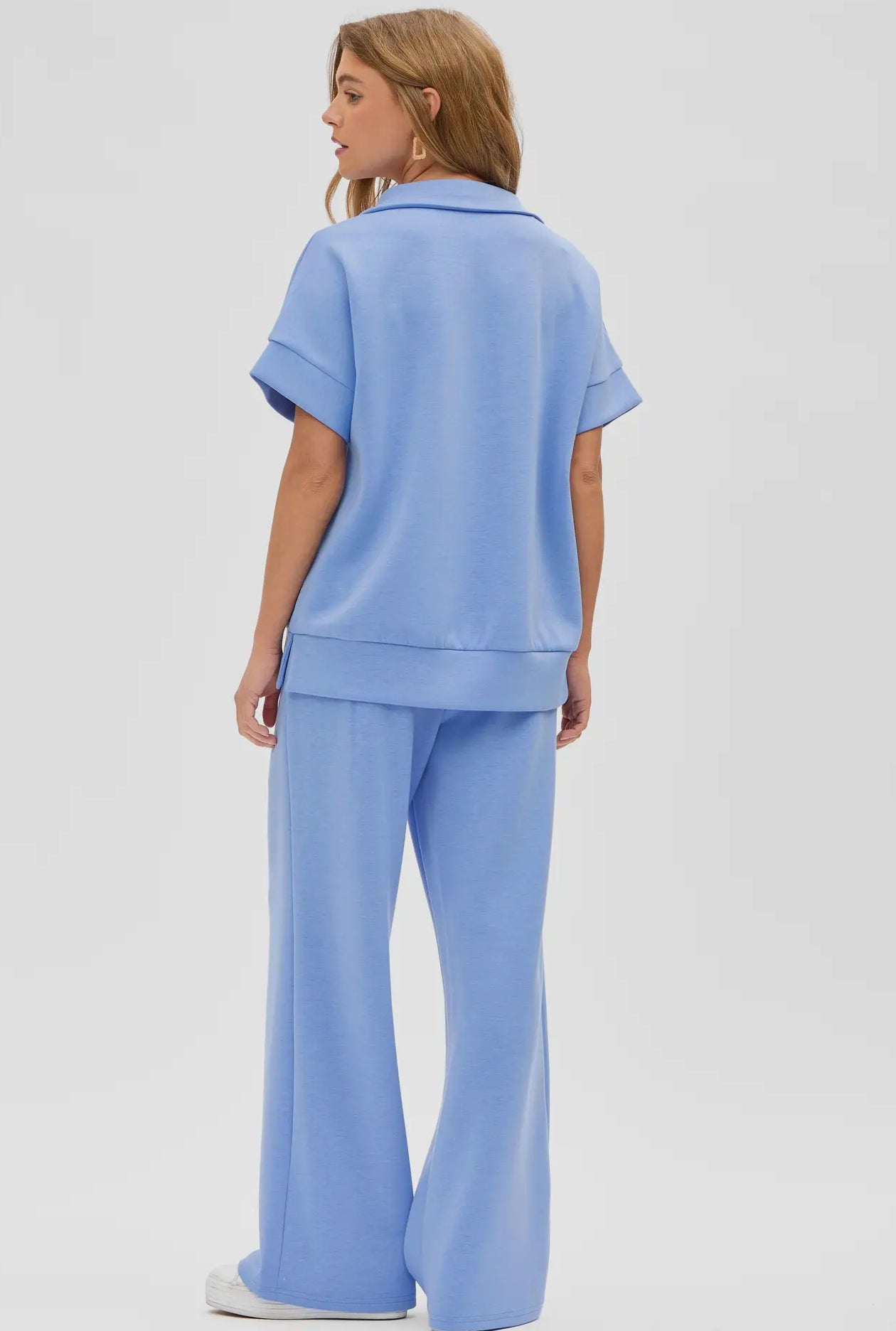 Sky blue short sleeve lounge set