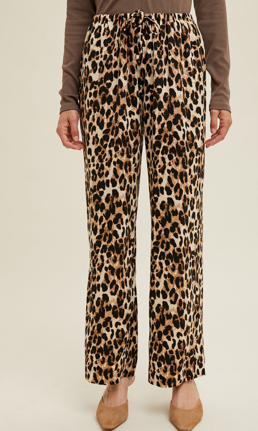 Leopard satin pants