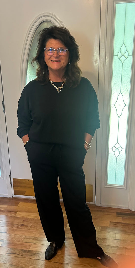 Black scuba long sleeve set