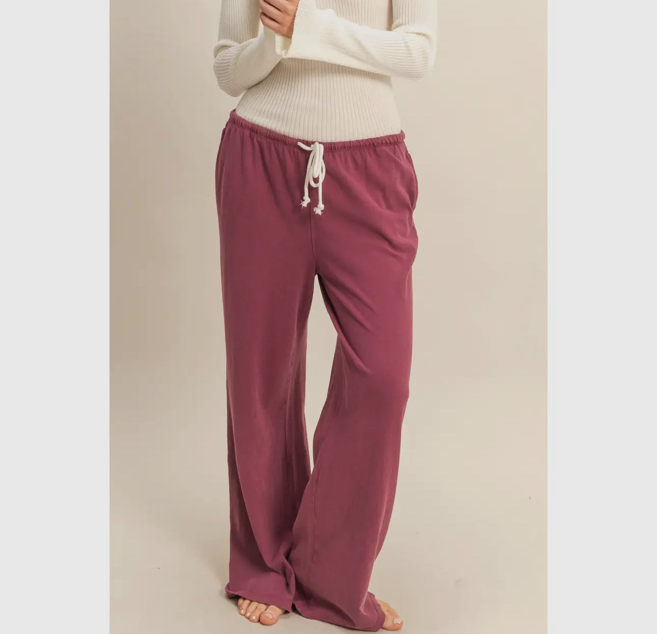 Fleece wide leg sweats