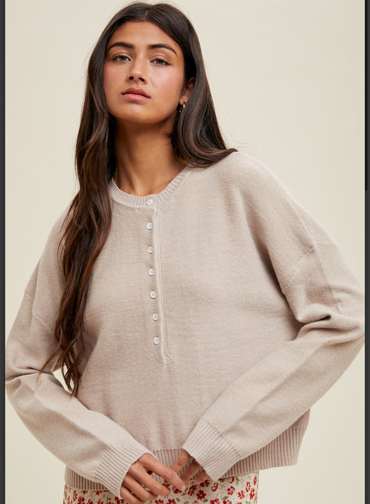 Shell Henley sweater