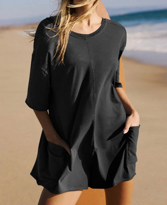Black short romper