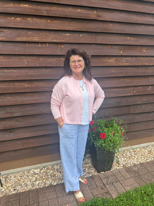 Pink cardigan