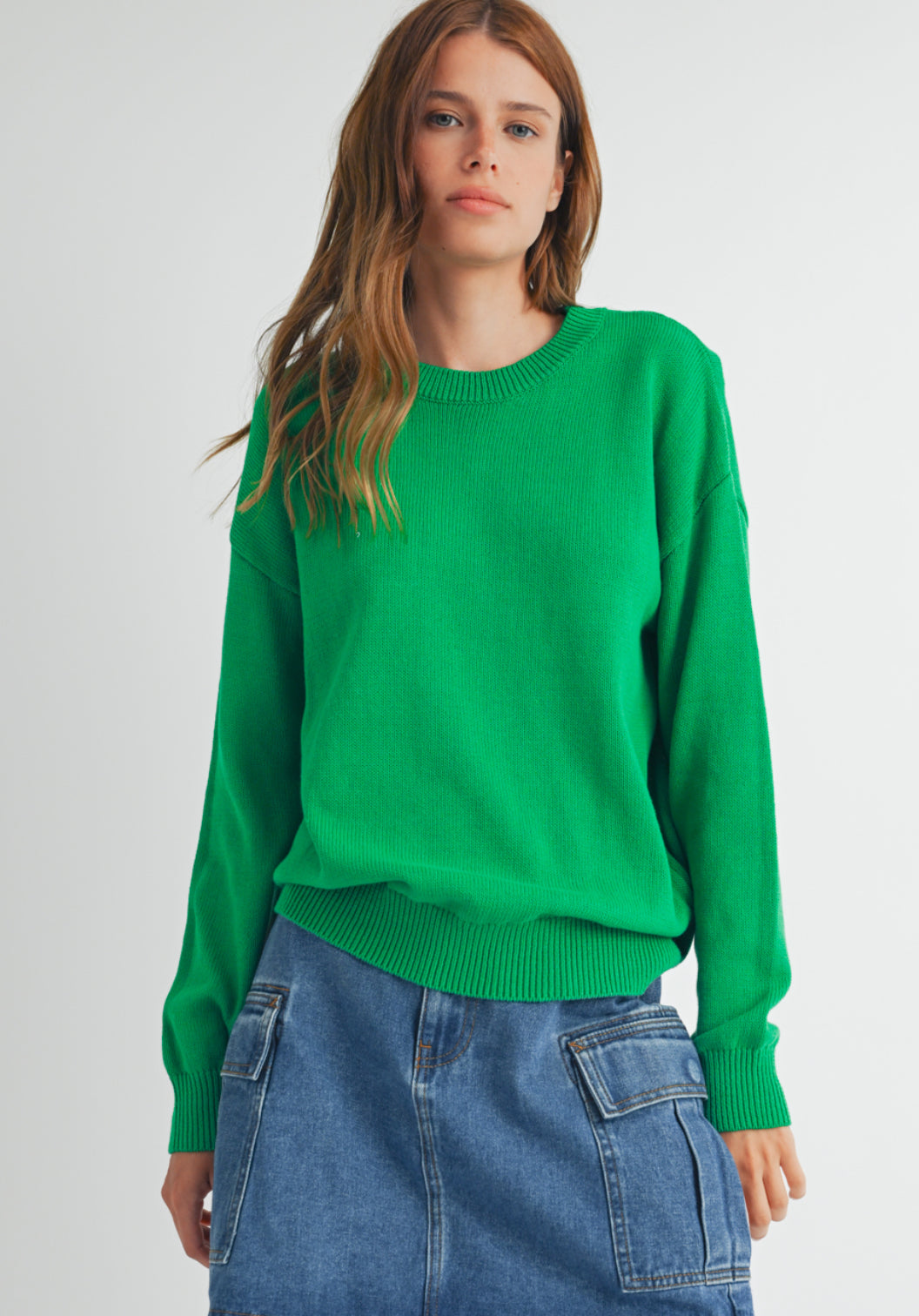 Green knit sweater