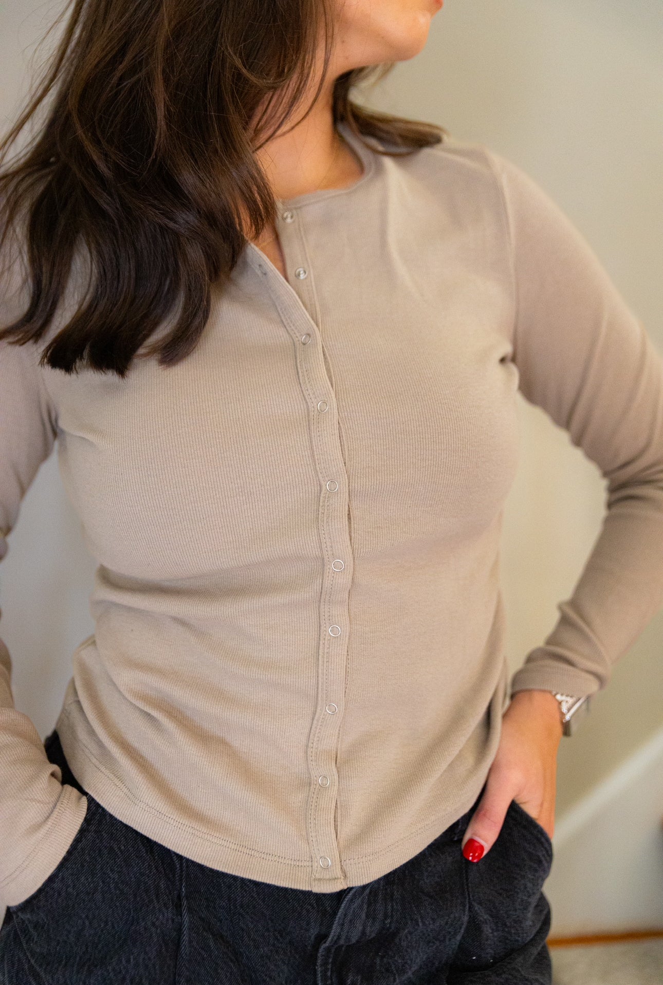 button Henley top