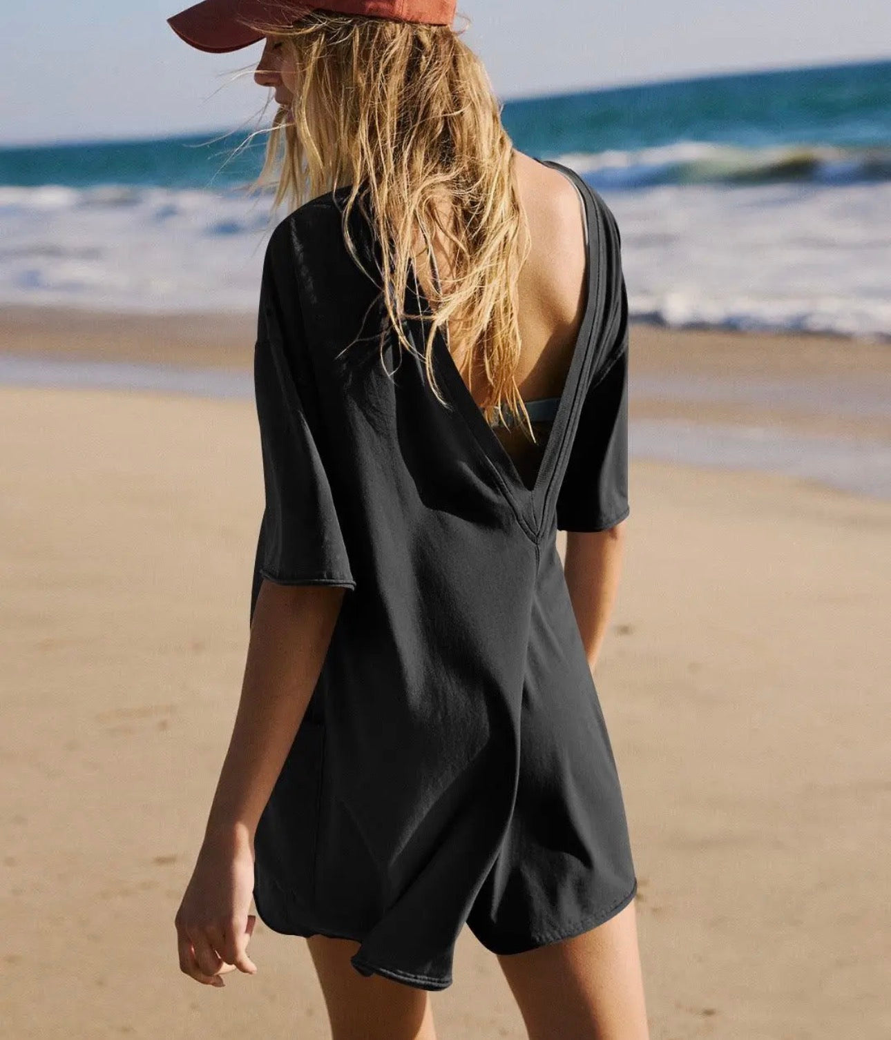 Black short romper
