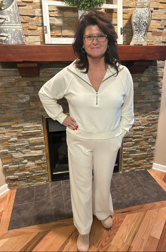 Cream lounge pant set