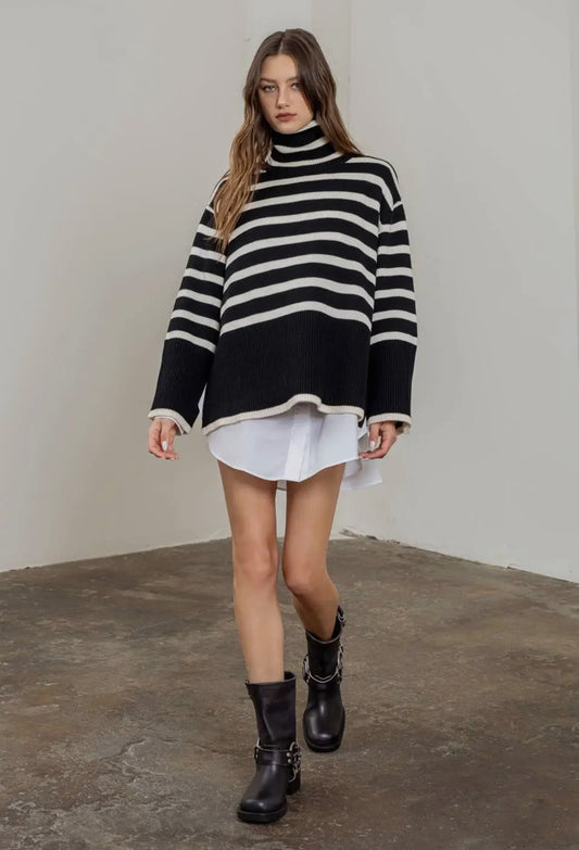 Striped oversized sweater