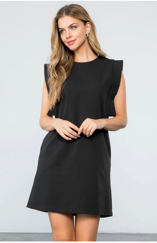 Structured Sleeve Shift Dress